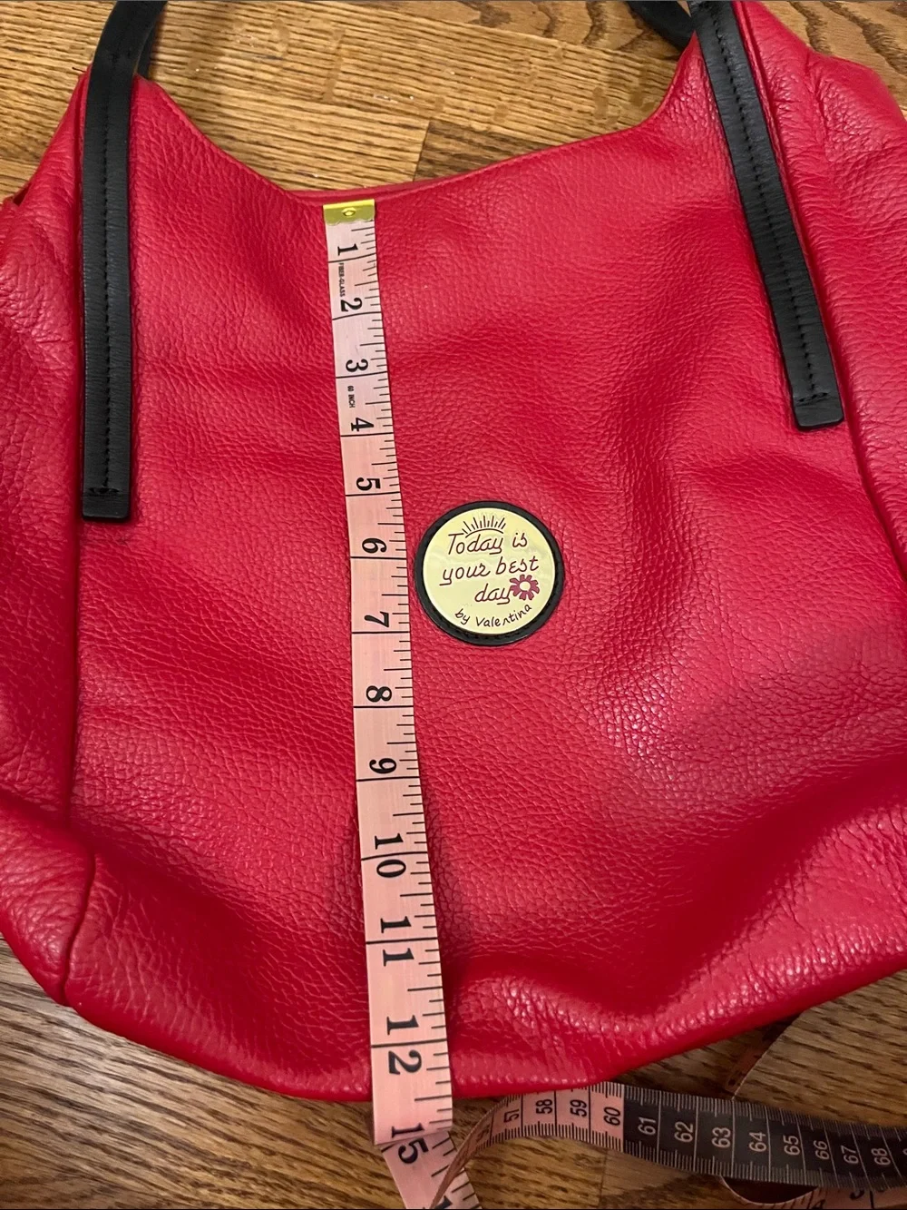 Valentina Women's Red Italian Leather Hobo Shoulder Bag Made in Italy